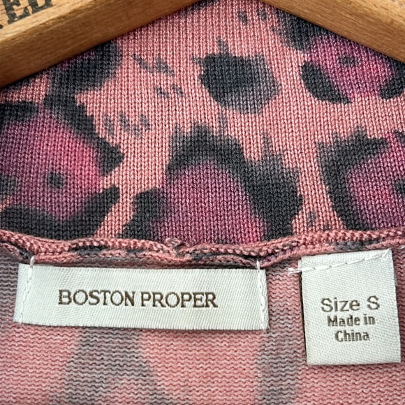 Boston Proper Leopard Print Wild Blush Open-Front Peplum Cardigan +Measurements! - Picture 3 of 14